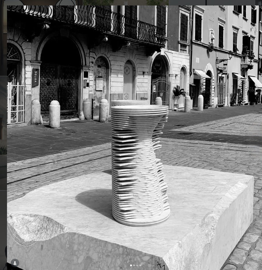 Curva- - Natural Stone Marble Pedestal