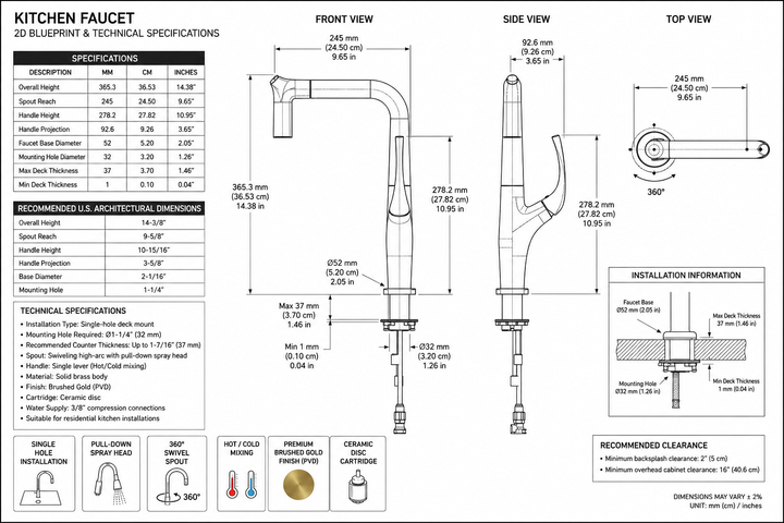 Marcelo- Italian Design dual pull spray kitchen faucet