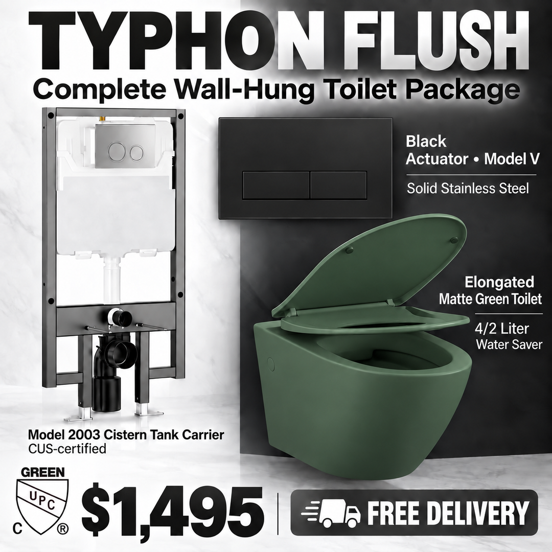 Color wall hung toilet bow, button and cistern toilet tank set