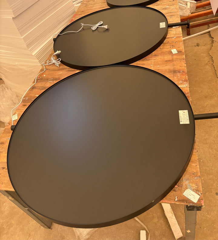 STOCK-Cirque- Black Round 36" OR 24" Ceiling Suspended LED Mirrors