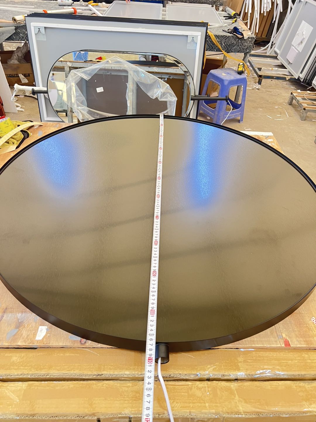 CUSTOM - Polished Nickel Round Mirror