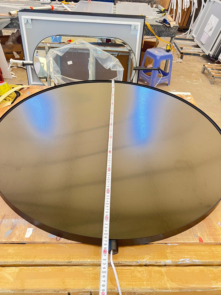 CUSTOM - Polished Nickel Round Mirror