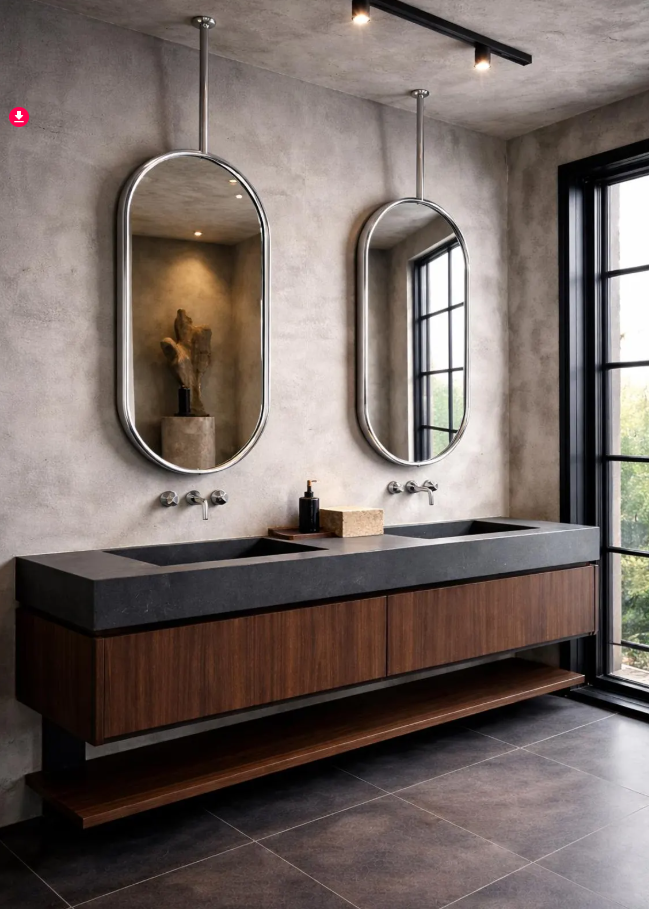 Paris - Polished Nickel Oval Ceiling Suspended Custom Mirror