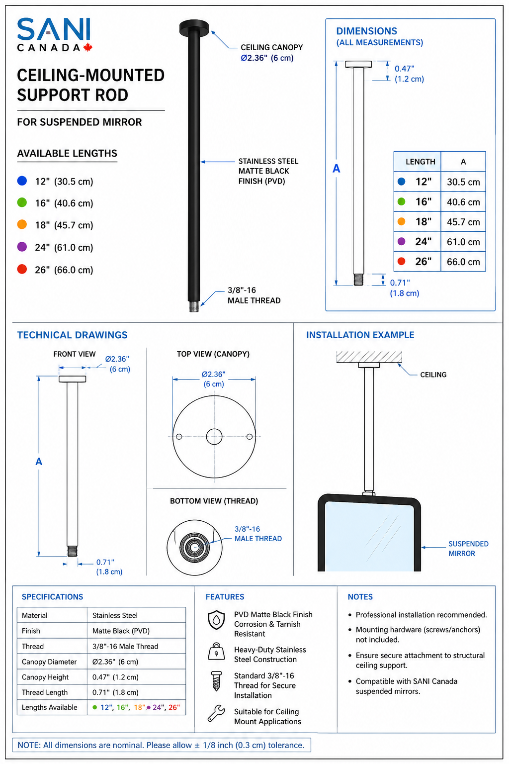 Paris - Pendant Suspended Ceiling Pole Rods