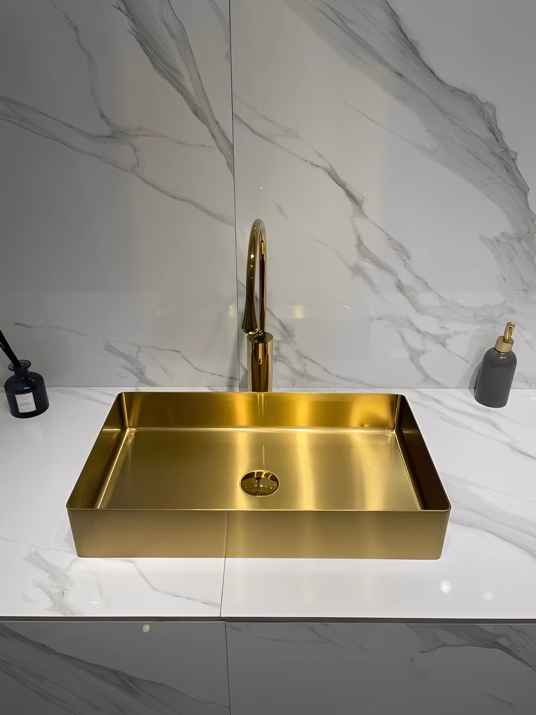 Rectangular 16 gauge Stainless Steel Vessel Sink
