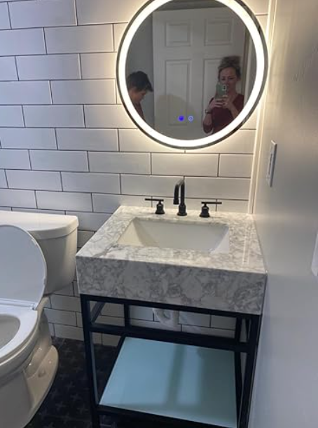 Rockefeller- Black Exposed Mable Console Bathroom Vanity 30" -Showroom Display