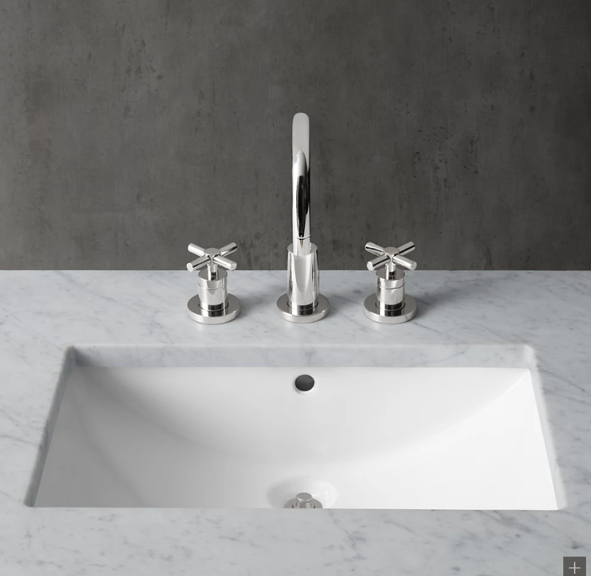 Rockefeller- Black Exposed Mable Console Bathroom Vanity 30" -Showroom Display