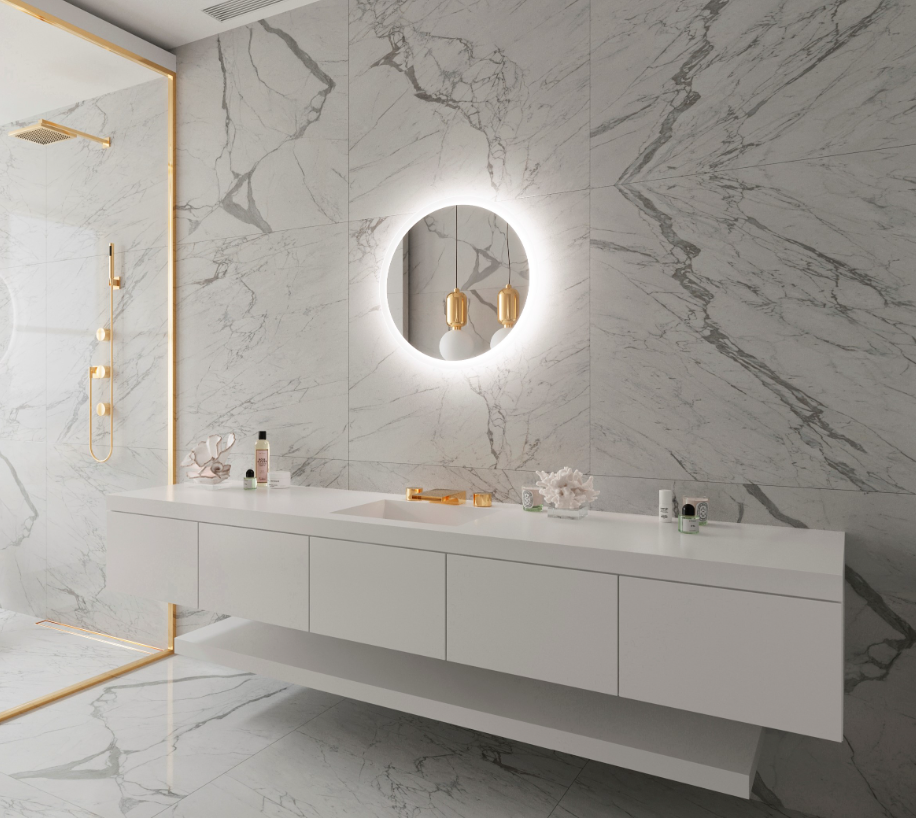 CUSTOM- Bella Round Wall mounted led mirror