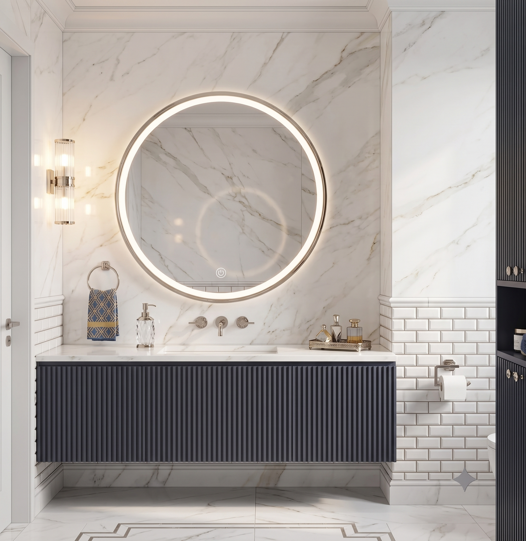 CUSTOM- Bella Round Wall mounted led mirror