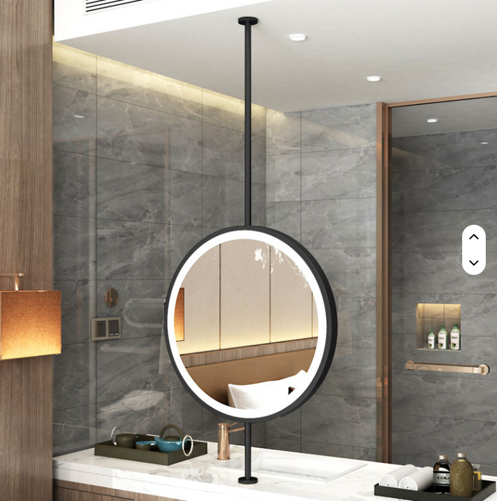 STOCK-Cirque- Black Round 36" OR 24" Ceiling Suspended LED Mirrors