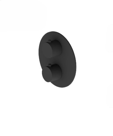 Round Black 2 Way Thermostatic Shower Kit
