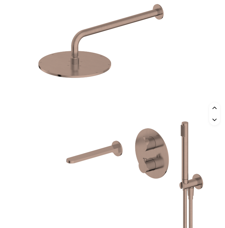 Rose Gold Polished  10" Rain head 2 way function thermostatic with hand held spray shower set