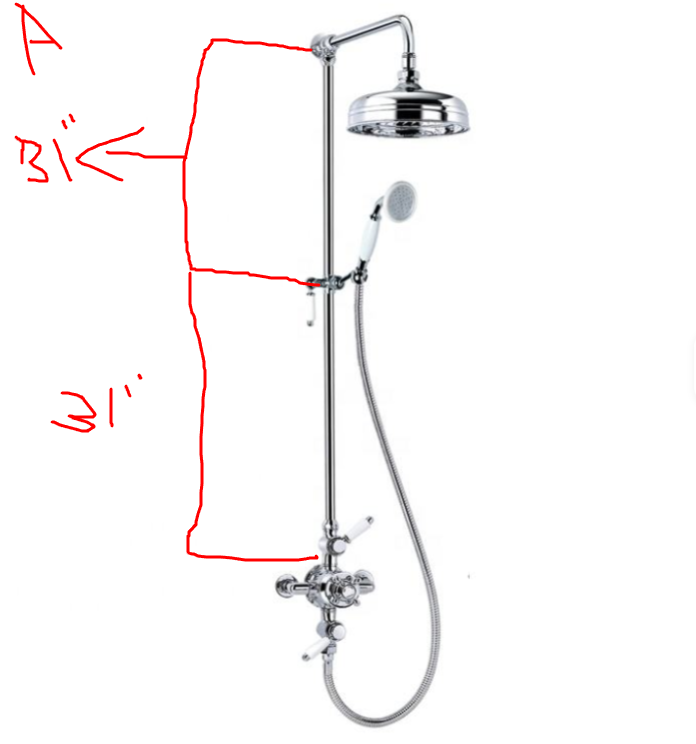 RYAN 24 Inches custom extension pipe for Elisabeth exposed shower system