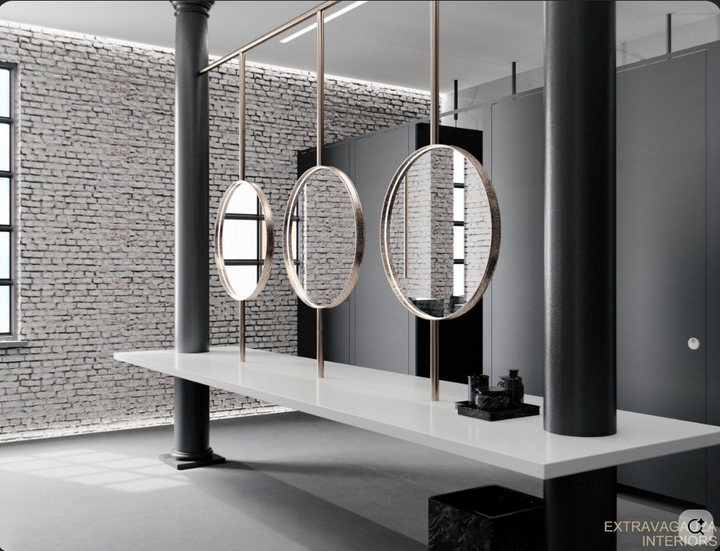 CUSTOM - Polished Nickel Round Mirror