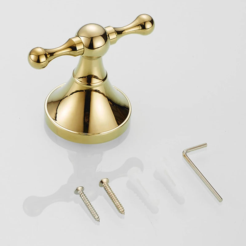 Gold polished victorian traditional bathroom accessories