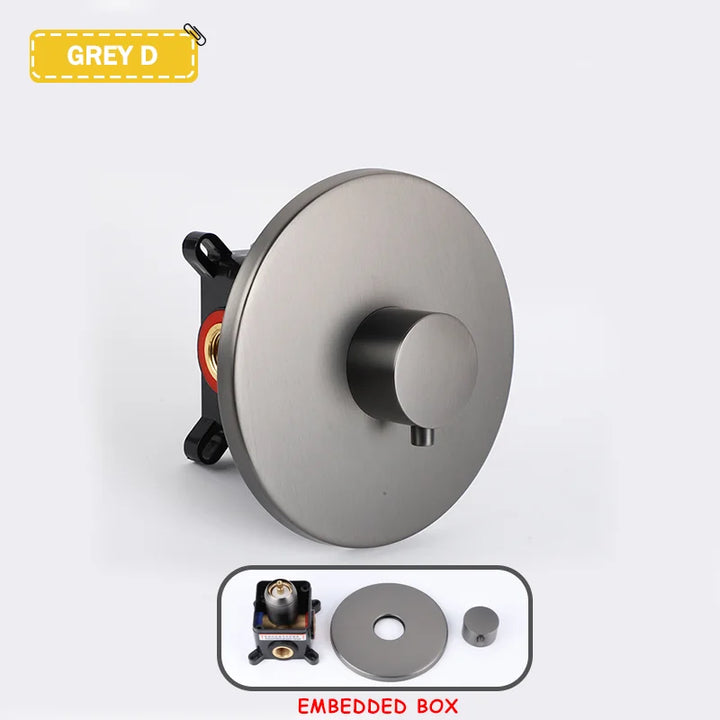 Hot and Cold Mixing Valve Body Faucet Single Handle Bathroom Concealed Shower Mixing Valve and Trim Kit Round Square