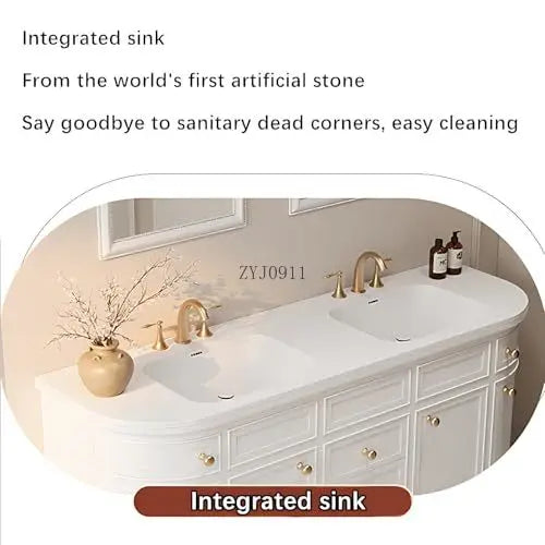 Marylin-Victorian Traditonal Curved double sink vanity 60"