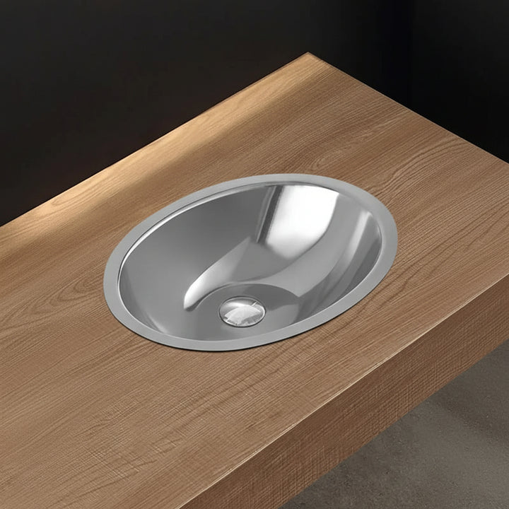 Oval Stainless Steel Undermount Sink 17"x14"