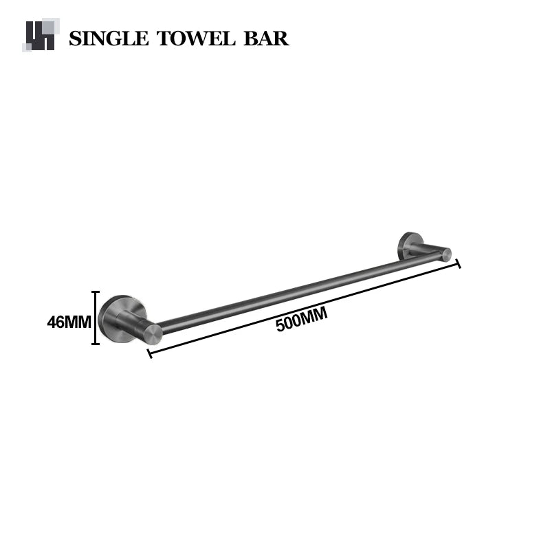 Gray Gun Metal Bathroom Hardware Accessories Cup Rack Towel Rack Toilet Brush Bath Towel Rack Roll Rack Towel Bar Hook Bathroom Wall Rack
