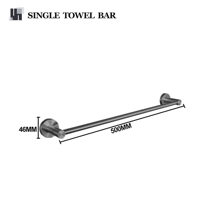 Gray Gun Metal Bathroom Hardware Accessories Cup Rack Towel Rack Toilet Brush Bath Towel Rack Roll Rack Towel Bar Hook Bathroom Wall Rack