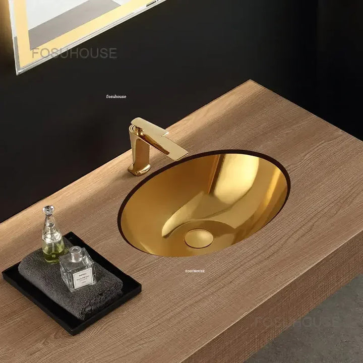 Oval Stainless Steel Undermount Sink 17"x14"