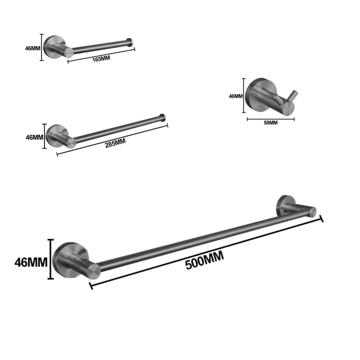 Grey Gun Metal Bathroom Hardware Accessories Cup Rack Towel Rack Toilet Brush Bath Towel Rack Roll Rack Towel Bar Hook Bathroom Wall Rack