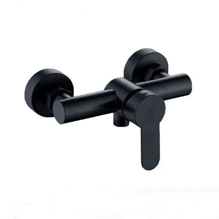 PET-  Black Bathroom Shower Faucet Wall Mounted Hot and Cold Water Mixing Valve Faucet 304 Stainless Steel Triple Tub Faucet