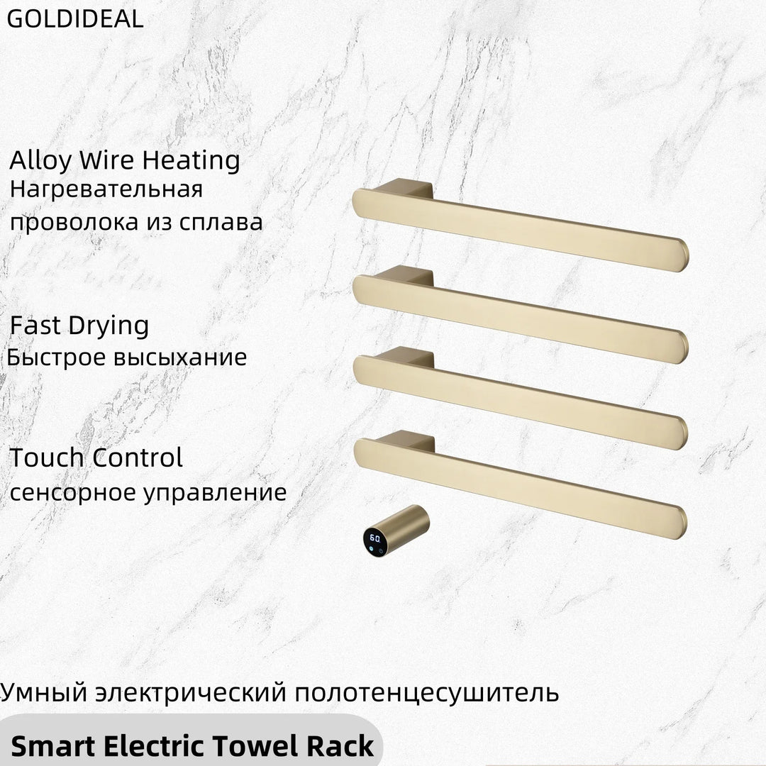 Sleek CleanDesign Electric Heated Towel Rails Bathroom Smart Control Towel Dryer  SS304 Hidden Wire 110V CSA