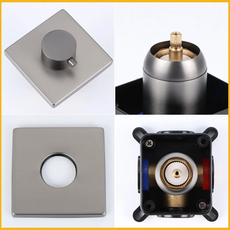 Single Function Mixer Water Tap Bathroom Water Faucets Shower Diverter Valve Black Gold Chrome Round Solid Brass Concealed