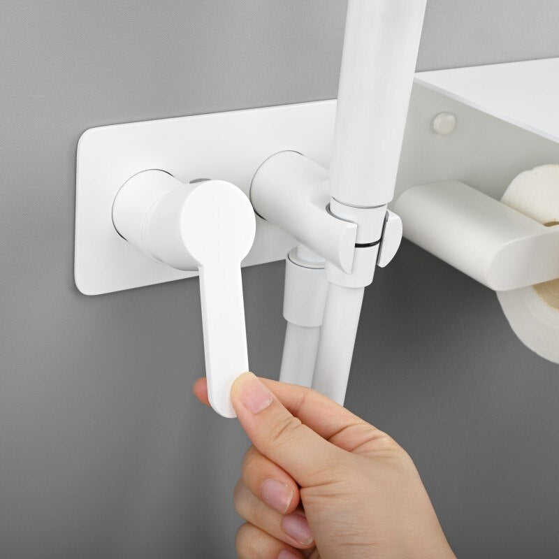 New 2024 design Color 2 in 1 Wall Mounted Bidet hand Held Sprayer hot and cold mixer with toilet Iphone paper holder
