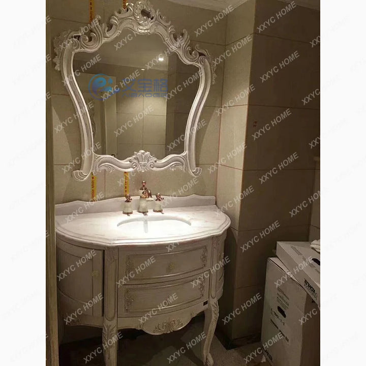 French Victorian Solid Oak Bathroom Vanity