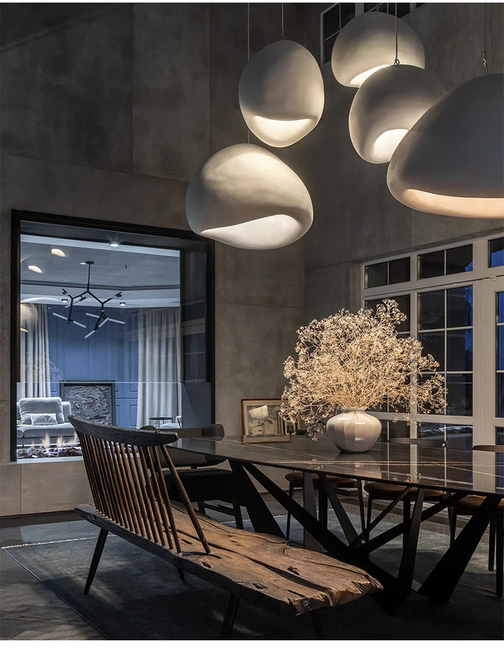 Nordic Wabi Sabi E27 LED Pendant Lights Modern Ceiling Chandelier Lights for Living Room Bedroom Dining Room Loft Hanghing Lamp