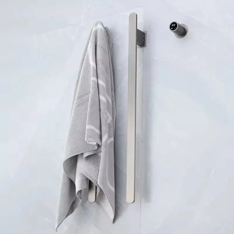 Bathroom Towel Warmer Hidden Wires Electric Heated Towel Rail Temperature Time Control Bath Electric Towel Rack