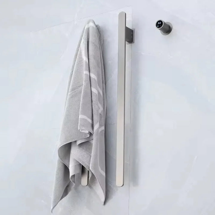 Bathroom Towel Warmer Hidden Wires Electric Heated Towel Rail Temperature Time Control Bath Electric Towel Rack