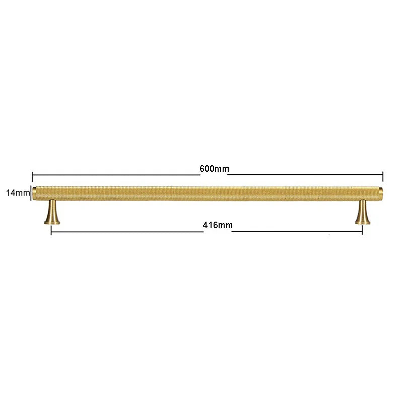 Brass Knurled Cabinet Handles Wardrobe Bar Pull with Baseplate Textured Furniture Door Handle with Baseboard Drawer Knobs