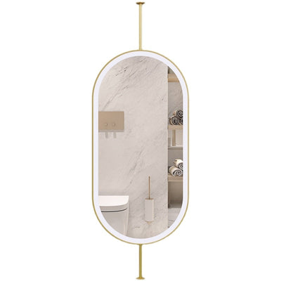 Gold Metal Sparkle -ceiling Mount Bathroom LED Mirror
