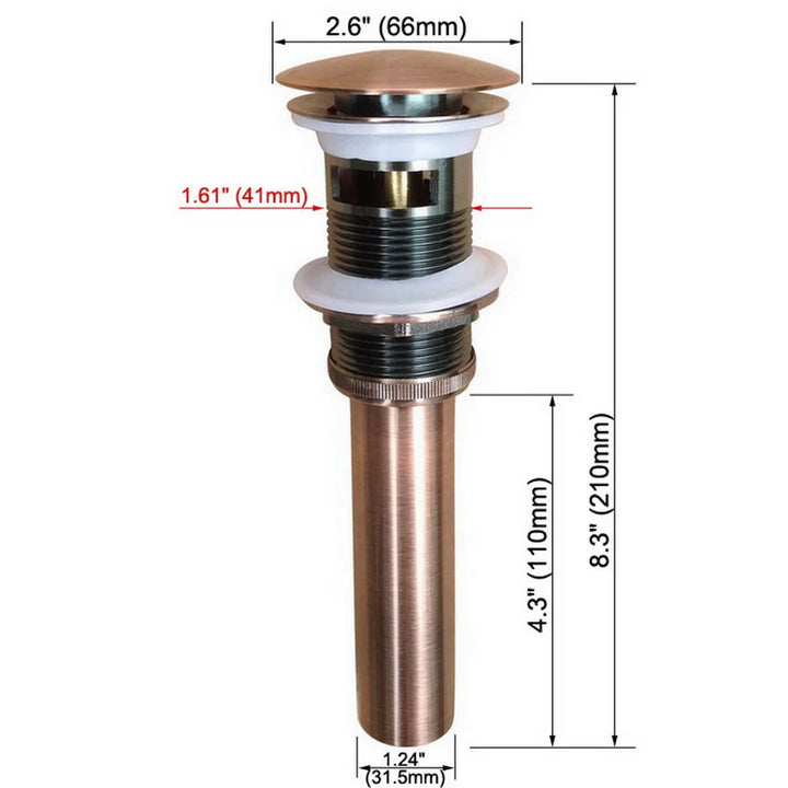 Antique Red Copper Bathroom Lavatory Faucet Vessel Vanity Sink Pop Up Drain Stopper With Overflow Accessories zsd051