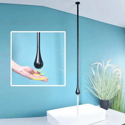 tear drop- ceiling mount automatic sensor and manual bathroom faucet 2 in 1