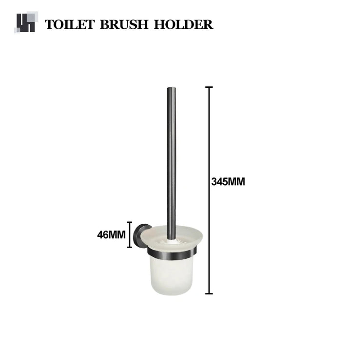 Gray Gun Metal Bathroom Hardware Accessories Cup Rack Towel Rack Toilet Brush Bath Towel Rack Roll Rack Towel Bar Hook Bathroom Wall Rack