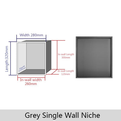 Stainless Steel Wall Mounted Recessed Bathroom Shower Niche shelve