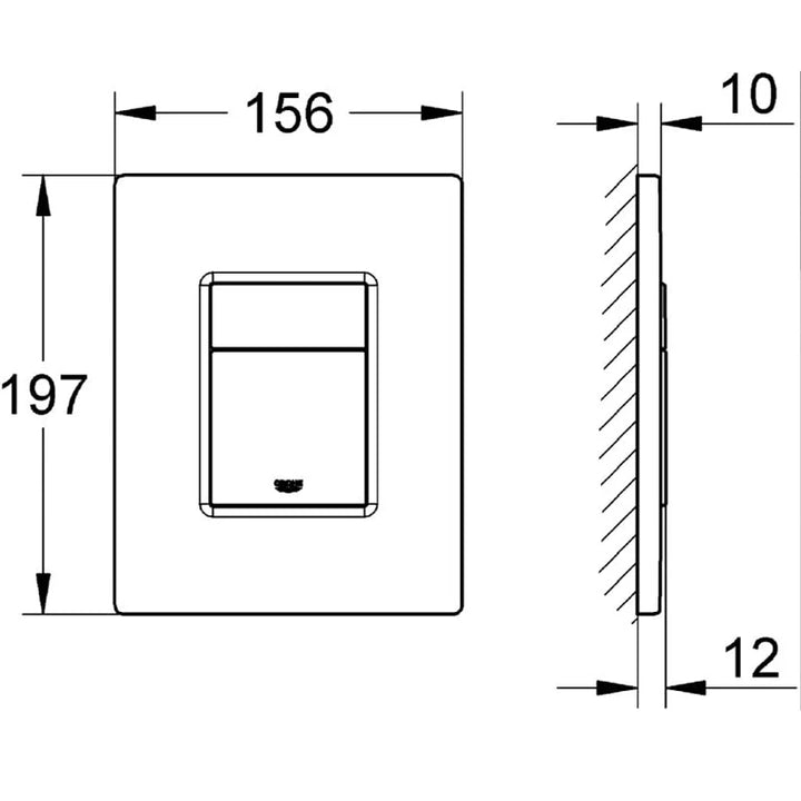 GROHE Cistern button actuation 6 1⁄4" x 7 3 ⁄4"