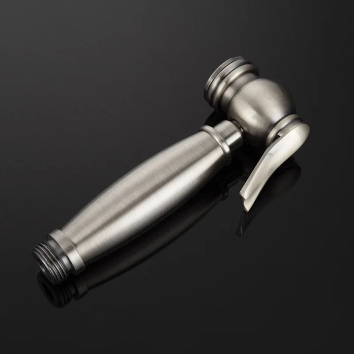 Brushed Nickel Hand Held Bidet Spray Gun Toilet Pressurization Spray Gun