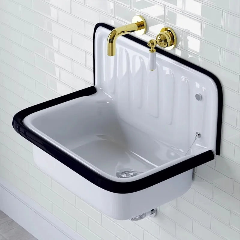 Chaplin-Victorian gold - chrome with porcelain single lever wall mounted bathroom faucet