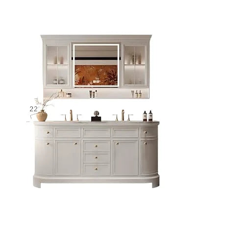 Marylin-Victorian Traditonal Curved double sink vanity 60"