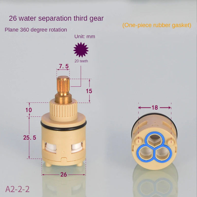 22/26mm Brass ABS Shower Faucet Column Ceramic Disc Cartridge Mixing Valve Mixer Shower Bar Tap Bath Mixing Valve Bathroom