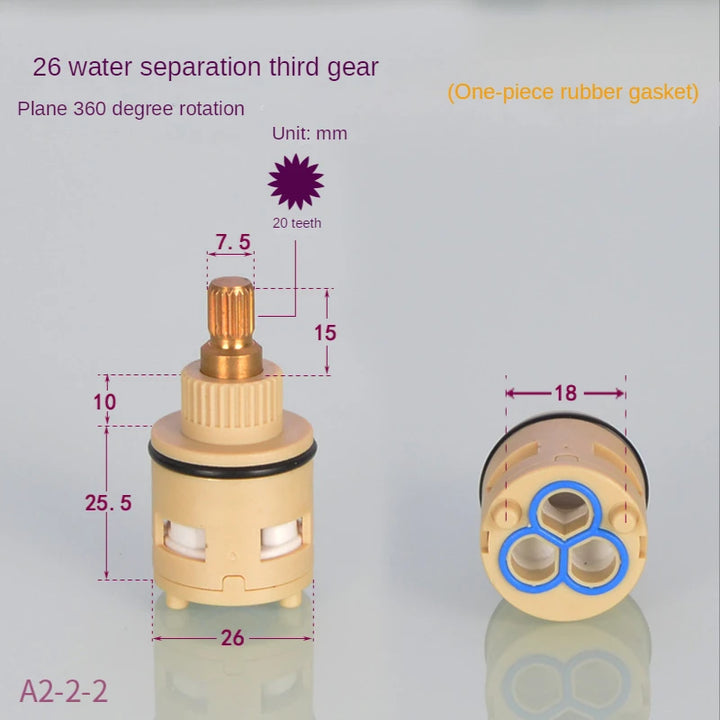 22/26mm Brass ABS Shower Faucet Column Ceramic Disc Cartridge Mixing Valve Mixer Shower Bar Tap Bath Mixing Valve Bathroom