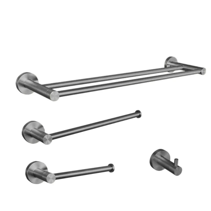 Gray Gun Metal Bathroom Hardware Accessories Cup Rack Towel Rack Toilet Brush Bath Towel Rack Roll Rack Towel Bar Hook Bathroom Wall Rack