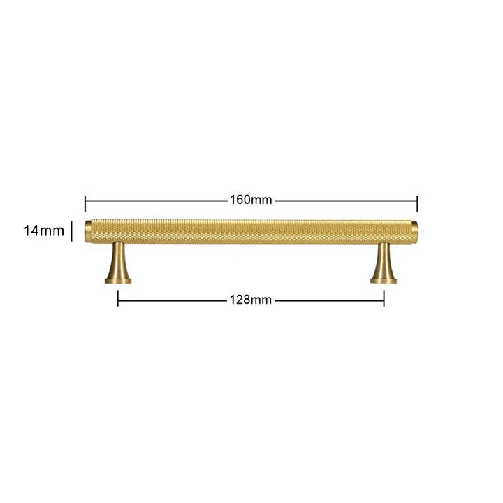 Brass Knurled Cabinet Handles Wardrobe Bar Pull with Baseplate Textured Furniture Door Handle with Baseboard Drawer Knobs