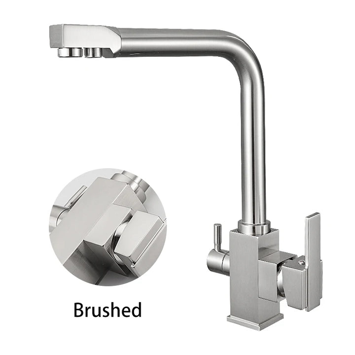 QUITO-BAR-Filtered Kitchen Faucets Gold Black Brass Purifier Faucet Dual Sprayer Drinking Water Faucet Tap Nozzle Sink Mixer Tap