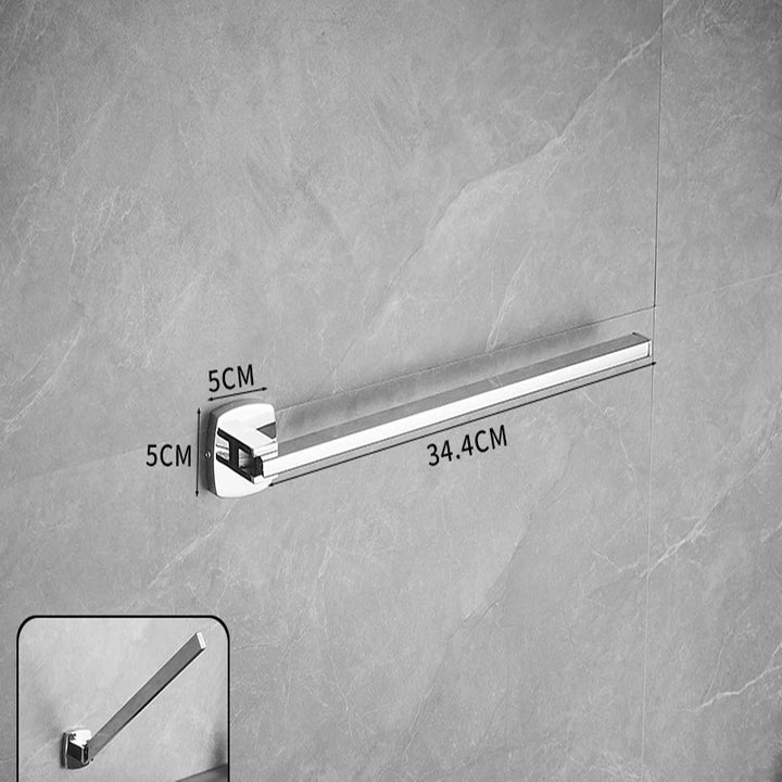 Grey-Chrome Swivel Towel Bar Movable Single Towel Rails Rotation Bathroom Accessories